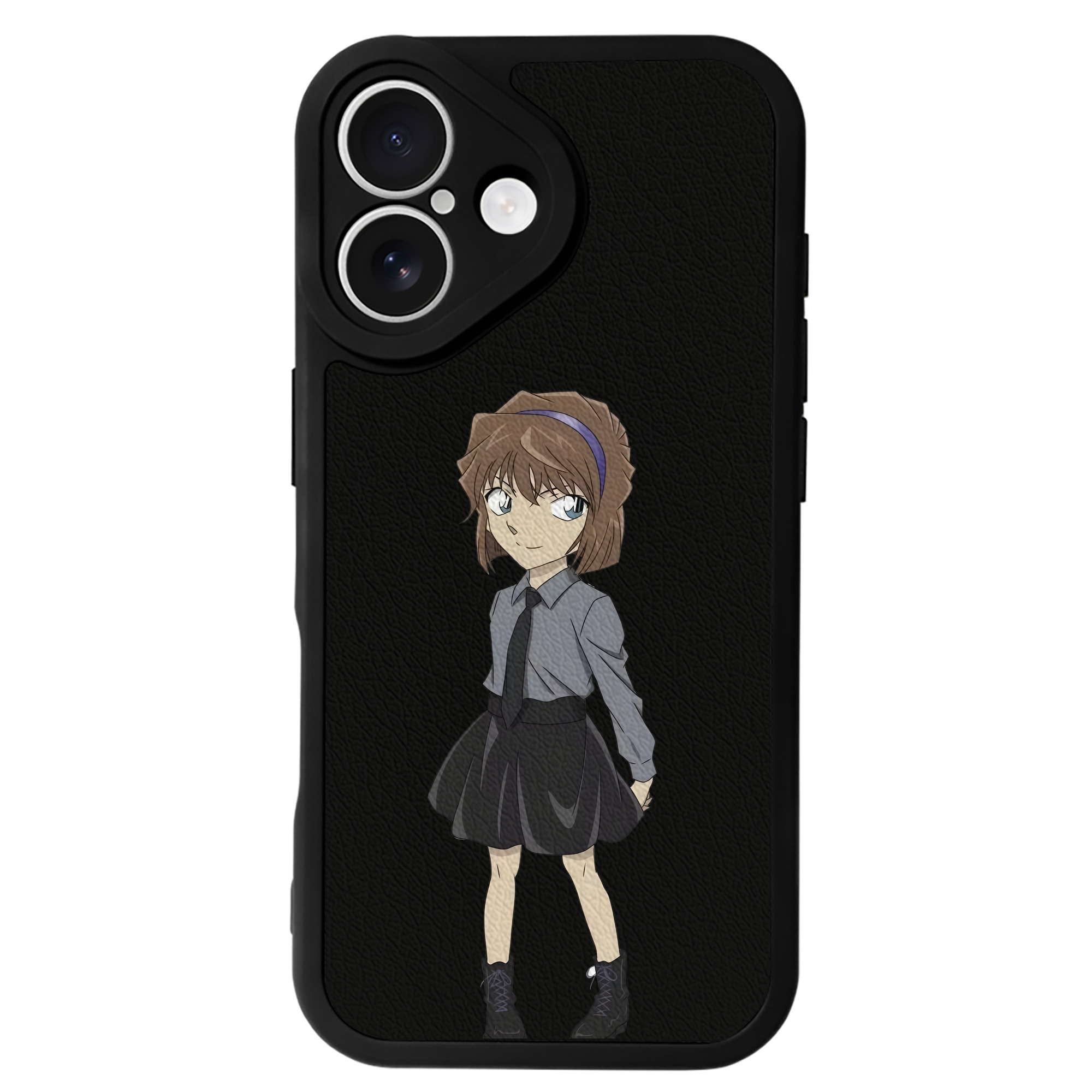 （画像用） 名探偵コナン 灰原 哀 はいばら あい Detective Conan Anita Hailey、Vi Graythorn Haibara Ai 【iPhone 16シリーズ対応】シリコンスマホケース（レザー調） 材質：シリコン